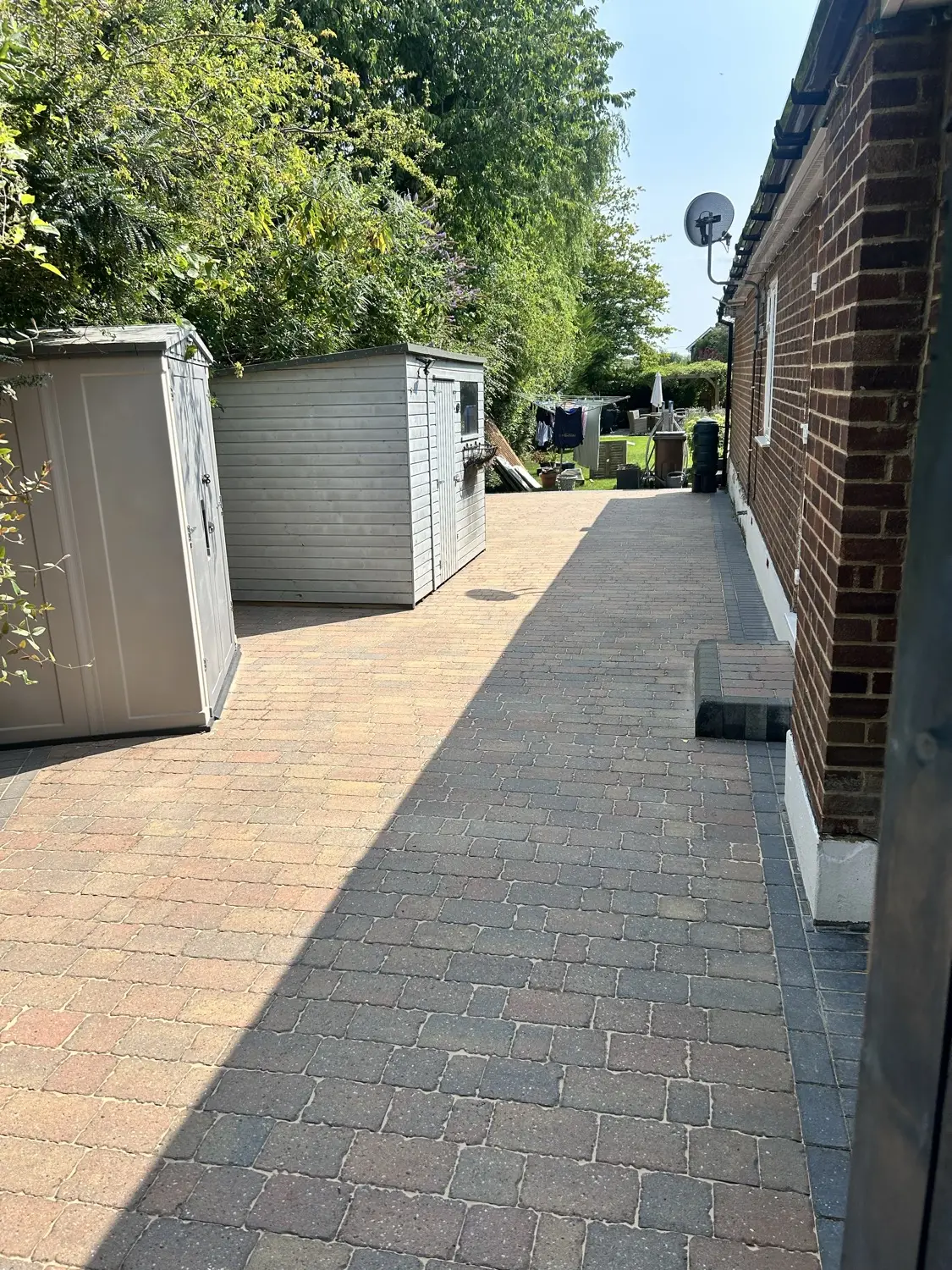 After: Moss-covered side path